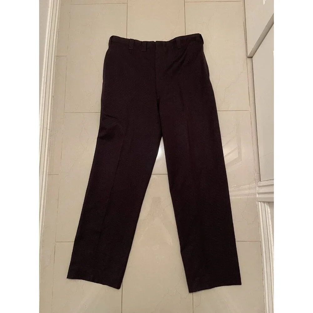 1958 Custom Tailored Siebler Clothes Twill‎ Wool Men’s 37x33 Pants Navy & Brown
